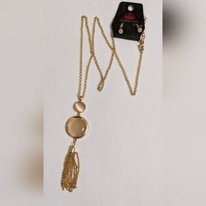 NWT Paparazzi Moonstone Long Drop Necklace & Earrings Duo